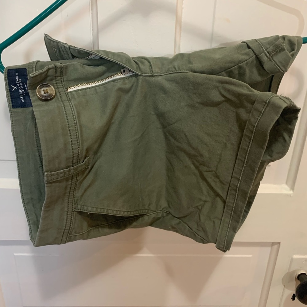 Army green cargo shorts